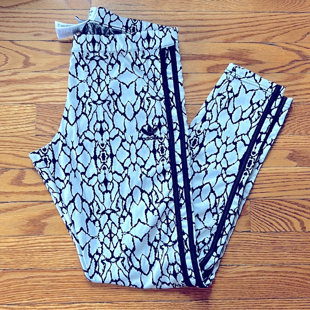 adidas Originals Black & White Snake Print Track Joggers